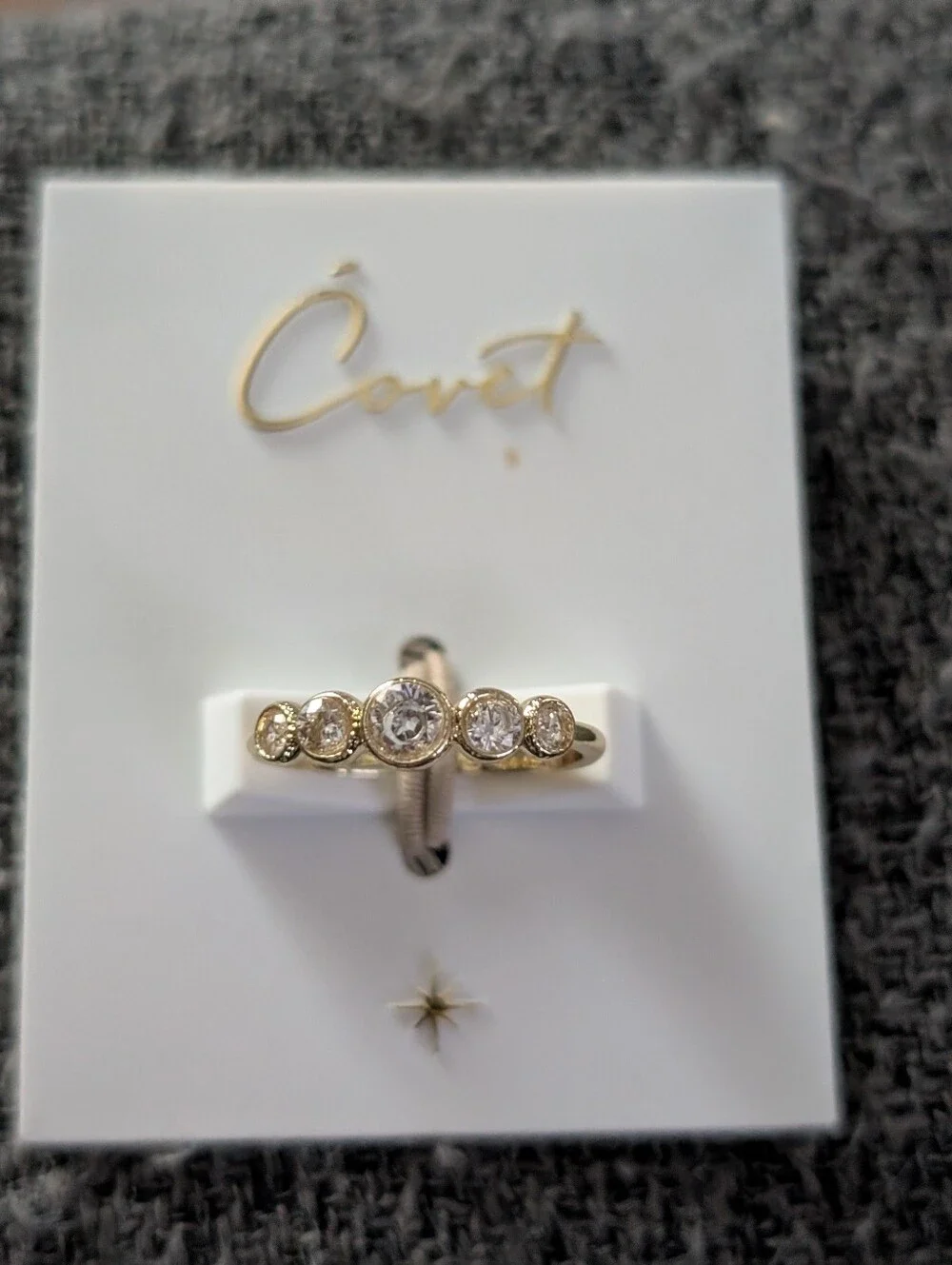 Covet Gold-tone Five-Stone Cubic Zirconia Ring - White